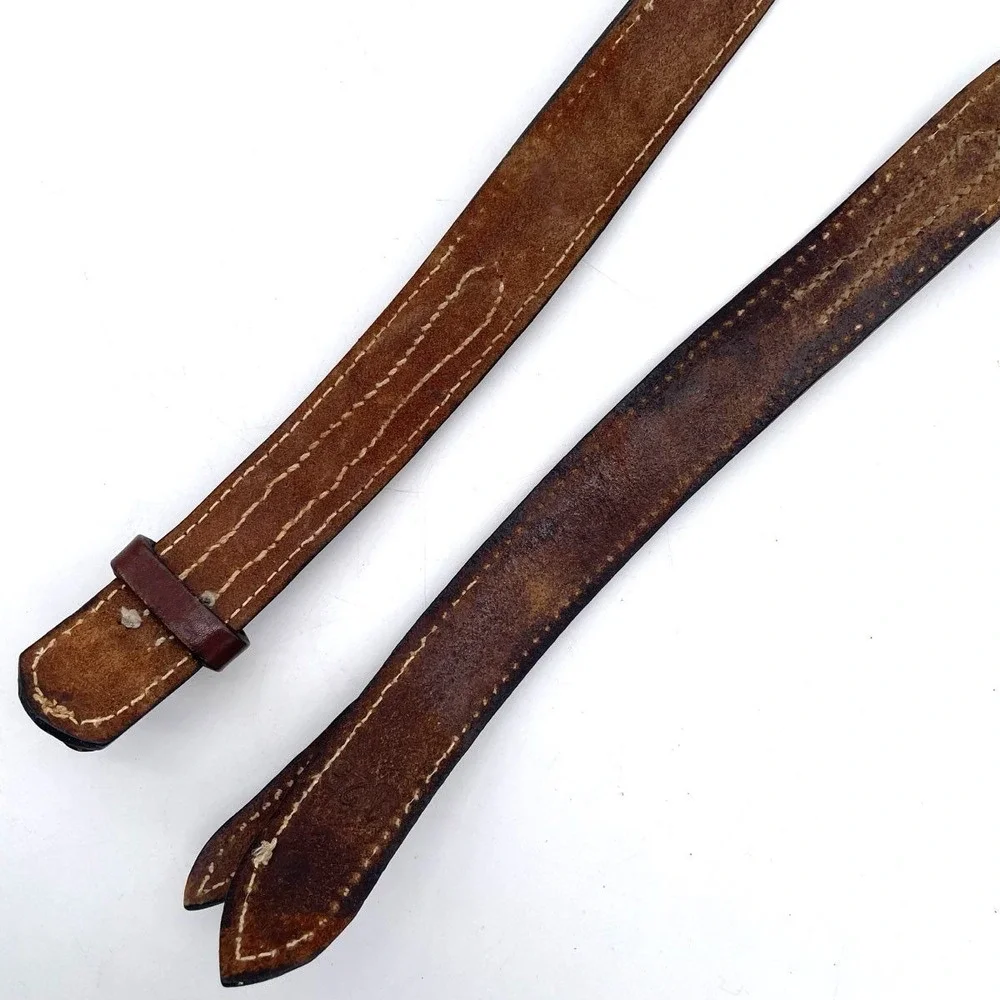 Vintage Hand Tooled Brown Leather Western Belt Cowboy Floral Carved XL 43-48.5